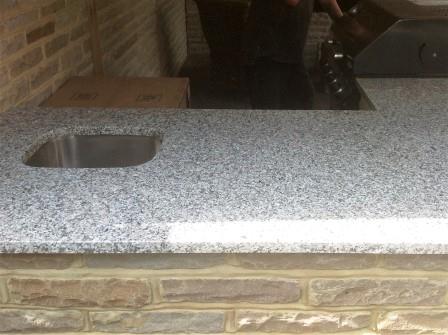 Granite worktop used outside for a BBQ area