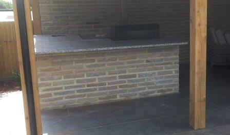 Granite worktop used outside for a BBQ area